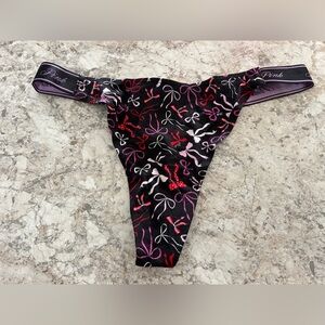 VS PINK Holiday PANTY Bows Large Thong NWT